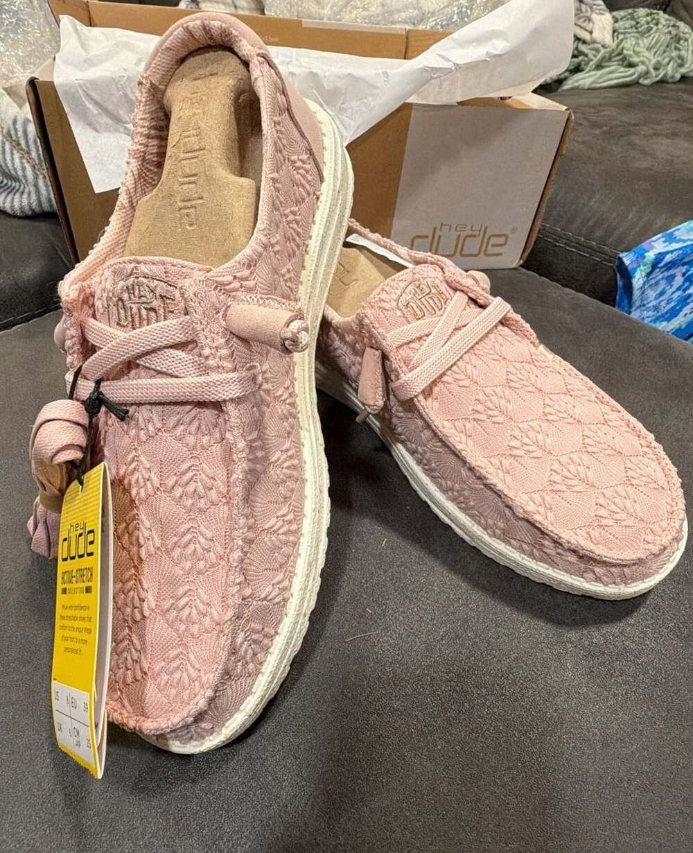 Hey Dude Wendy Stretch Boho Fluer Size 8 Quartz
